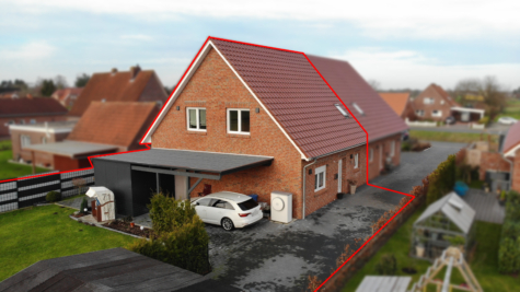 Neubau-Doppelhaushälfte in Kanallage von Großefehn, 26629 Großefehn, Doppelhaushälfte